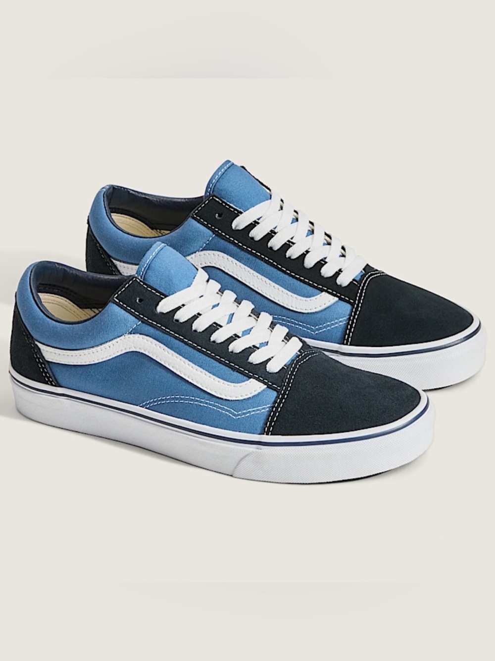VANS OLD SKOOL SNEAKERS IN PERFECT CONDITION SIZE MENS 8/WOMENS 9.5 NAVY BLUE
